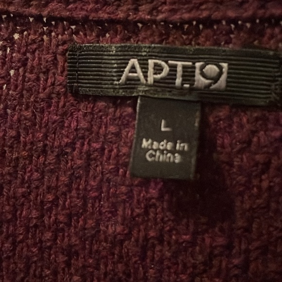 $8 bundled! Large Wine cotton open cardigan, ornamental metal buttons wrap tie - Picture 4 of 9